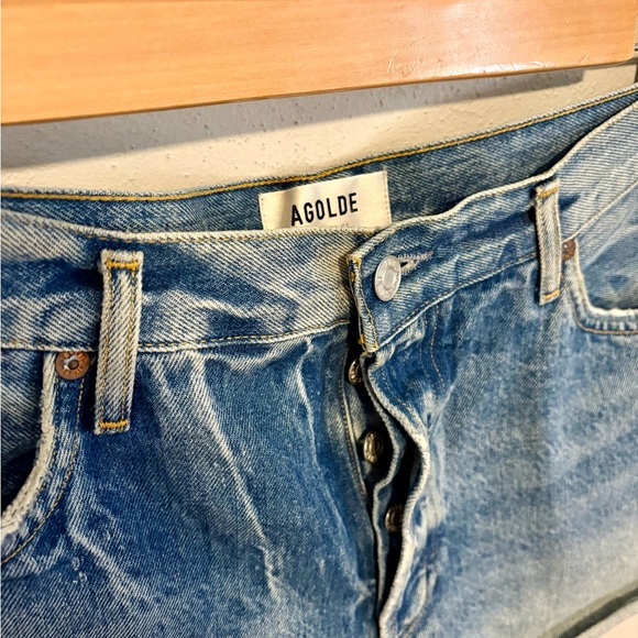 Agolde Faded Blue High-Rise Cutoff Shorts, women’s sz 32 - Picture 2 of 3